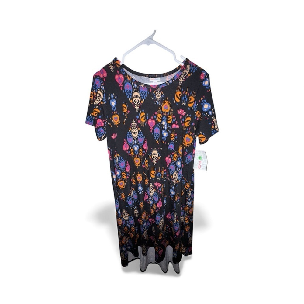 LuLaRoe Carly Dress with Skull and Floral Design
